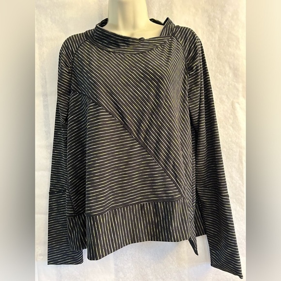 Prana Alicia stripped long sleeve mock neck pull over women’s top Sz-XL Z1 - Picture 2 of 8